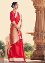 Load image into Gallery viewer, Banarasi Satin Silk Saree - Red
