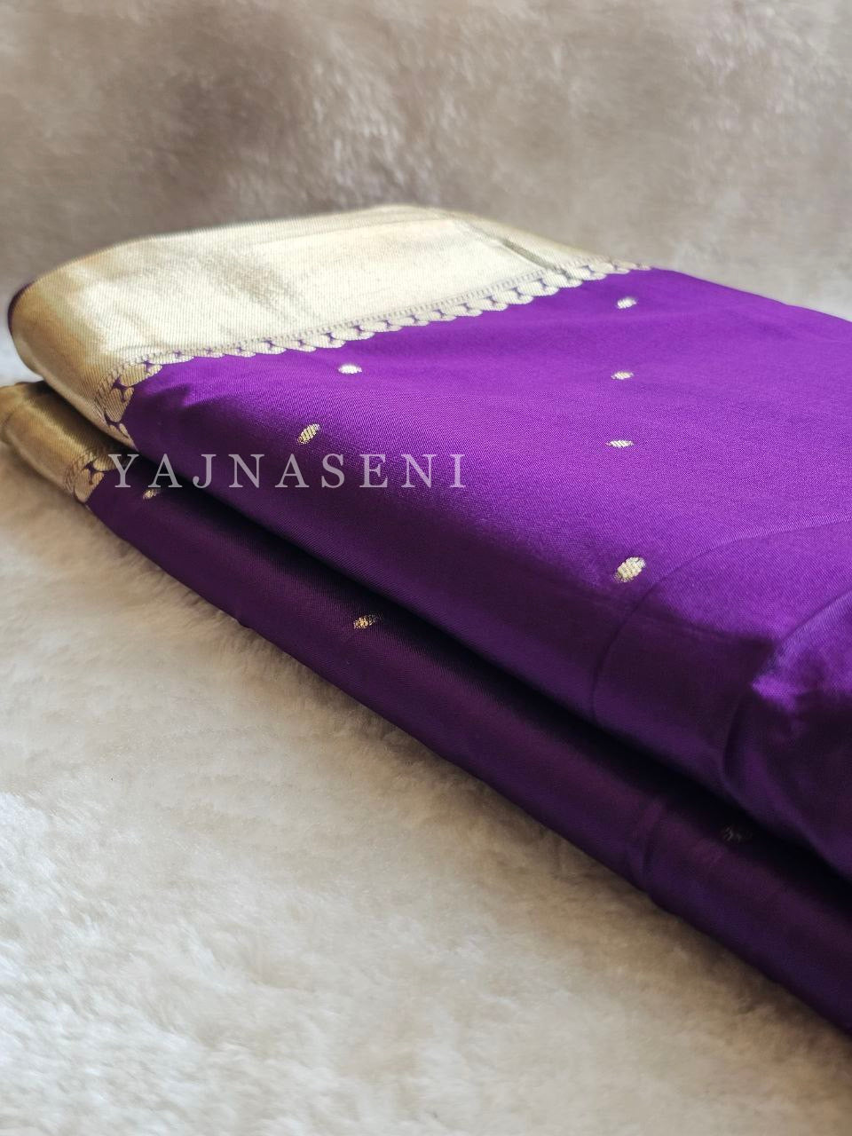 Banarasi Satin Silk Saree - Purple