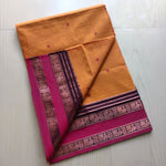 Load image into Gallery viewer, Kanchipuram Pure Cotton x Copper zari saree - Sunrise
