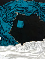 Load image into Gallery viewer, Pearl border x Satin saree - Blue
