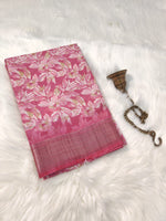Load image into Gallery viewer, Floral Printed Saree - Sweet Pink

