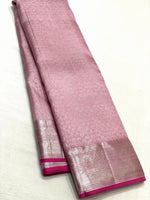Load image into Gallery viewer, Peony - Pure Kanjivaram Silk Saree with Silver Zari
