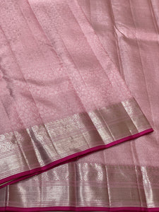 Peony - Pure Kanjivaram Silk Saree with Silver Zari