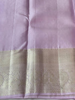 Load image into Gallery viewer, HEATHER MIST - Pure Kanjivaram Silk Saree with Light Gold Zari
