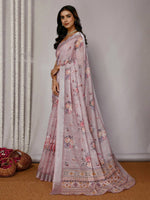 Load image into Gallery viewer, Printed Linen Saree : Mauve
