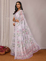 Load image into Gallery viewer, Printed Linen Saree : Ash Purple
