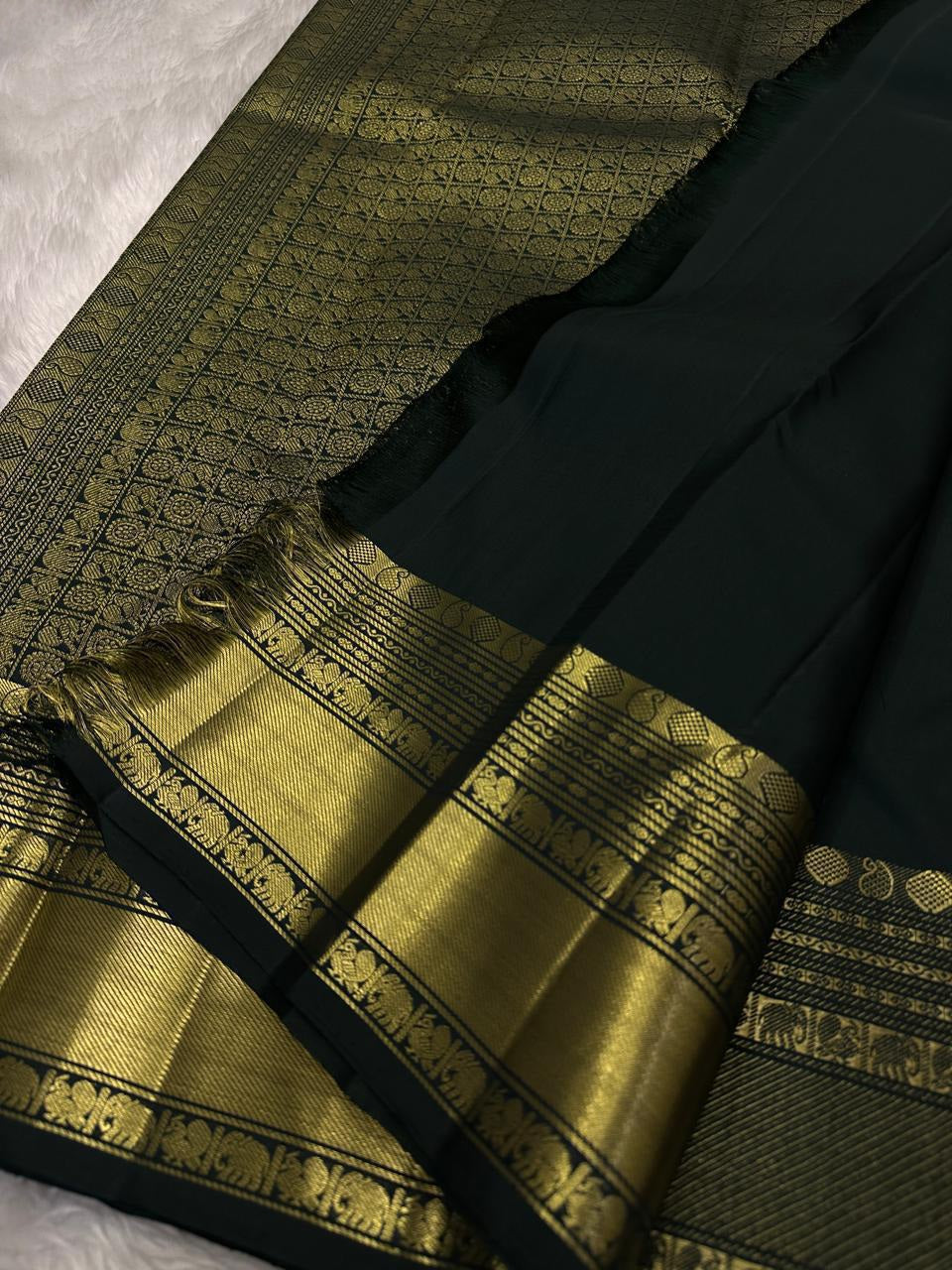 TIMBER DYNASTY - Pure Kanjivaram Silk Saree with Gold Zari