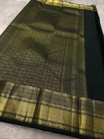Load image into Gallery viewer, TIMBER DYNASTY - Pure Kanjivaram Silk Saree with Gold Zari
