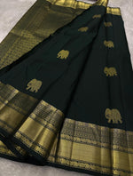 Load image into Gallery viewer, TIMBER DYNASTY - Pure Kanjivaram Silk Saree with Gold Zari
