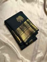 Load image into Gallery viewer, TIMBER DYNASTY - Pure Kanjivaram Silk Saree with Gold Zari
