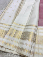 Load image into Gallery viewer, BLUSH CELESTIAL CHECKS - Pure Kanjivaram Silk Saree with Gold Zari
