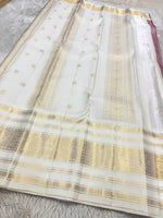 Load image into Gallery viewer, BLUSH CELESTIAL CHECKS - Pure Kanjivaram Silk Saree with Gold Zari

