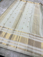Load image into Gallery viewer, AQUA CELESTIAL CHECKS - Pure Kanjivaram Silk Saree with Gold Zari
