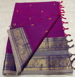 Load image into Gallery viewer, Kanchi Cotton Saree x Tall Border : Purple
