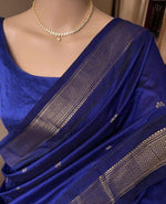 Load image into Gallery viewer, Maheswari Series : Kalyani Cotton Saree - Gold Zari : Deep Royal Blue
