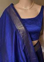 Load image into Gallery viewer, Maheswari Series : Kalyani Cotton Saree - Gold Zari : Deep Royal Blue
