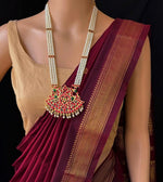 Load image into Gallery viewer, Maheswari Series : Kalyani Cotton Saree - Gold Zari : Deep Maroon
