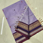 Load image into Gallery viewer, Kanchi Cotton Saree : Ash Purple x Dark Purple
