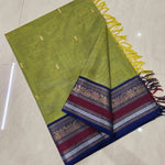 Load image into Gallery viewer, Kanchi Cotton Saree : Olive x Blue
