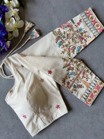 Load image into Gallery viewer, Cream x Multicolour : Readymade blouse [LOVE BIRDS]
