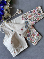Load image into Gallery viewer, Cream x Multicolour : Readymade blouse [GARDEN WHISPERS]
