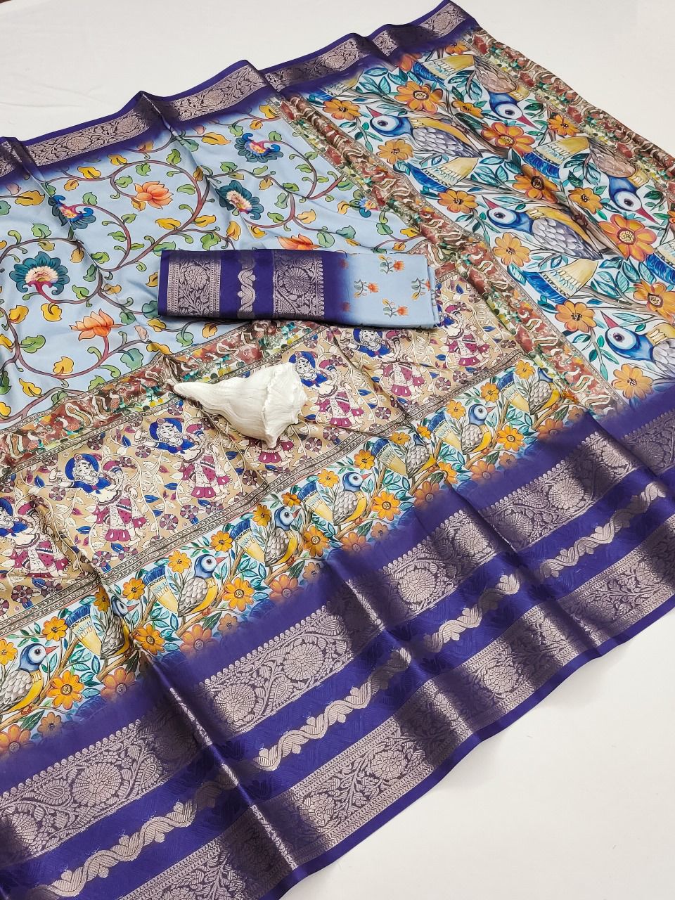Dola Semi Silk Saree x Zari Border - MAYA NEEL