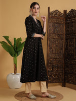Load image into Gallery viewer, DAAKINI [L/40] - Semi-Flared Kurti Dress (Black)
