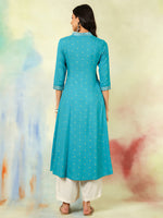 Load image into Gallery viewer, DAAKINI [3XL/46] - Semi-Flared Kurti Dress (Sky Blue)
