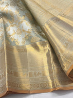 Load image into Gallery viewer, CELESTIA - Pure Kanjivaram Silk Saree with Gold Zari
