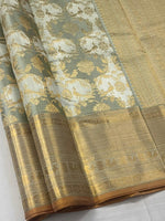 Load image into Gallery viewer, CELESTIA - Pure Kanjivaram Silk Saree with Gold Zari
