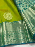 Load image into Gallery viewer, MERAKI - Pure Kanjivaram Silk Saree with Gold Zari
