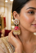 Load image into Gallery viewer, FARAH Jhumka (Hot Pink)
