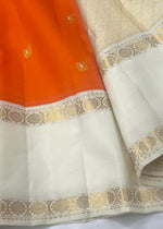 Load image into Gallery viewer, ORANGE FIZZ - Pure Kanjivaram Silk Saree with Gold Zari
