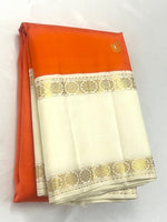Load image into Gallery viewer, ORANGE FIZZ - Pure Kanjivaram Silk Saree with Gold Zari
