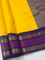 Load image into Gallery viewer, MARIGOLD DUSK  - Pure Kanjivaram Silk Saree with Gold Zari
