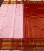 Load image into Gallery viewer, ROSEATE GLOW - Pure Kanjivaram Silk Saree with Gold Zari
