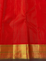 Load image into Gallery viewer, VERMILION RADIANCE - Pure Kanjivaram Silk Saree with Gold Zari
