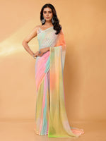 Load image into Gallery viewer, Georgette x Rainbow Ombre Saree : Paddlepop
