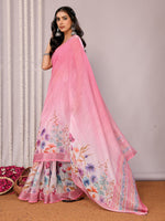 Load image into Gallery viewer, Printed Linen Saree : Bubblegum Pink
