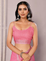 Load image into Gallery viewer, Printed Linen Saree : Bubblegum Pink
