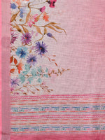 Load image into Gallery viewer, Printed Linen Saree : Bubblegum Pink
