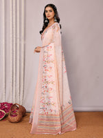Load image into Gallery viewer, Printed Linen Saree : Pastel Tan
