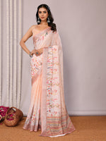 Load image into Gallery viewer, Printed Linen Saree : Pastel Tan
