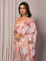 Load image into Gallery viewer, Printed Linen Saree : Autumn Hues
