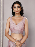 Load image into Gallery viewer, Printed Linen Saree : Mauve
