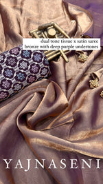 Load image into Gallery viewer, Tissue x Satin Saree - Copper
