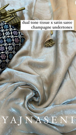 Load image into Gallery viewer, Tissue x Satin Saree - Champagne
