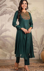 Load image into Gallery viewer, BHUVA [XL / 42] - Straight cut embroidered kurti set
