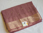 Load image into Gallery viewer, Chiffon Saree x Sequins x Small Border : Mauve

