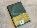Load image into Gallery viewer, Soft Silk x Gold Zari Saree - Bottle Green
